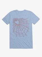 Caught You My Red Hearted Web Light Blue T-Shirt