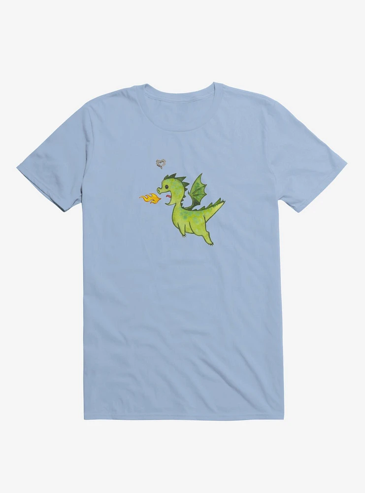 Little Green Dragon Love Light Blue T-Shirt