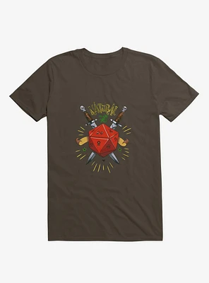 Natural Dice Skull Daggers Brown T-Shirt