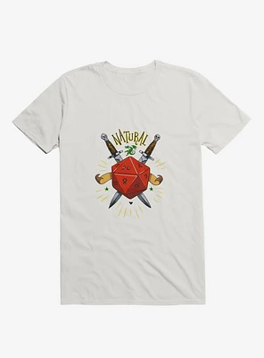 Natural Dice Skull Daggers White T-Shirt