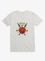 Natural Dice Skull Daggers White T-Shirt