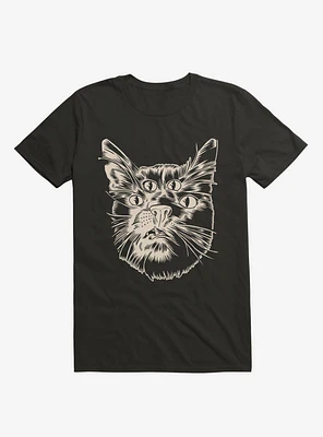 Four Eyed Cat Black T-Shirt