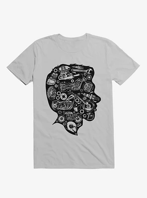 Motorcycle Parts My Head Silhouette Ice Grey T-Shirt