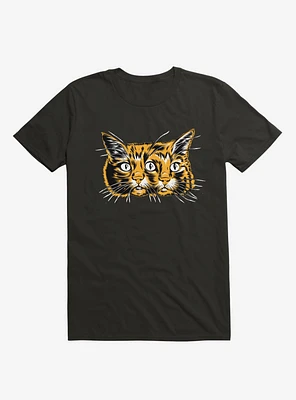 Orange Janus Three Eyed Cat Head T-Shirt