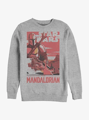 Star Wars The Mandalorian Mad Mando Poster Crew Sweatshirt