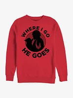 Star Wars The Mandalorian Where I Go He Goes Crew Sweatshirt