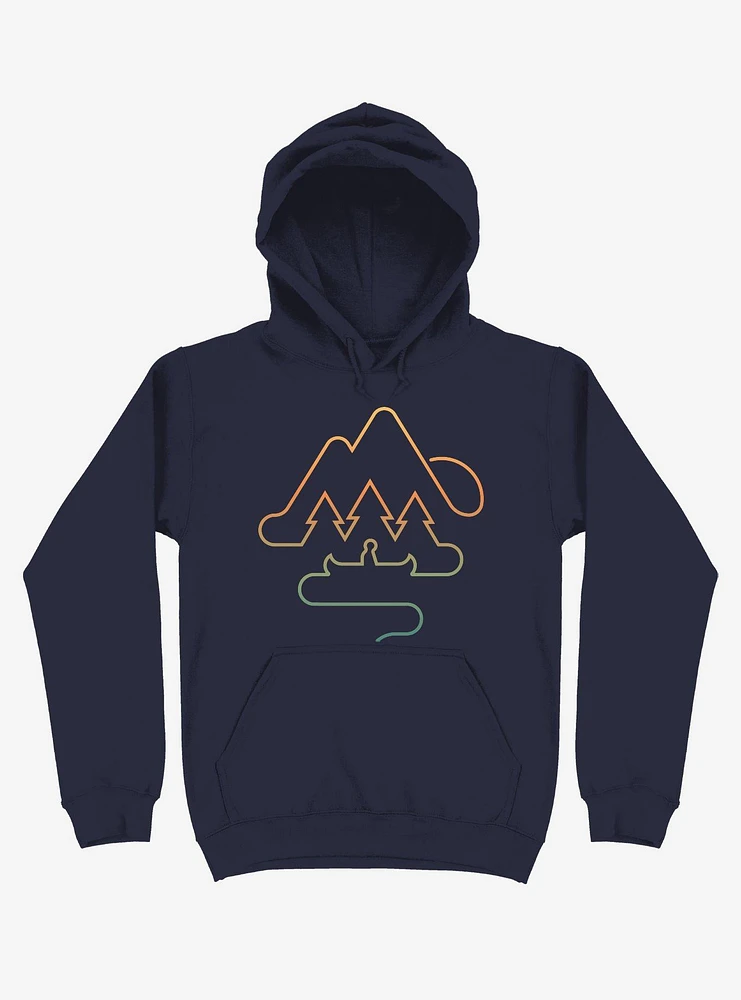 Tree And Canoe Outline Hoodie