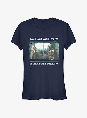 Star Wars The Mandalorian Belongs With A Girls T-Shirt