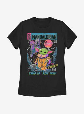 Star Wars The Mandalorian Neon Poster Womens T-Shirt
