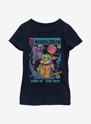 Star Wars The Mandalorian Neon Poster Youth Girls T-Shirt