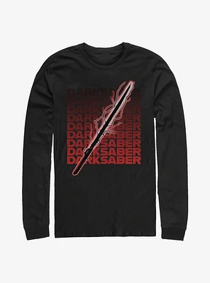 Star Wars The Mandalorian Darksaber Text Long-Sleeve T-Shirt