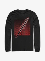 Star Wars The Mandalorian Darksaber Text Long-Sleeve T-Shirt