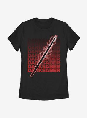 Star Wars The Mandalorian Darksaber Text Womens T-Shirt