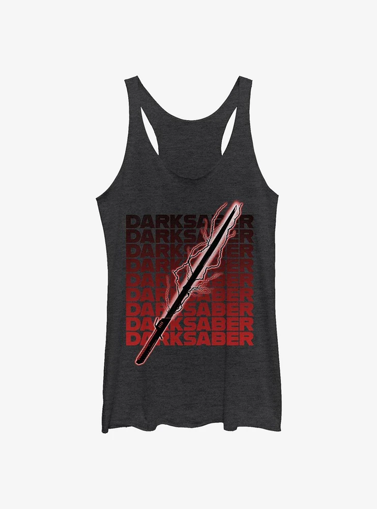Star Wars The Mandalorian Darksaber Text Womens Tank Top