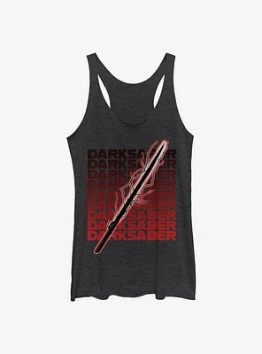Star Wars The Mandalorian Darksaber Text Womens Tank Top