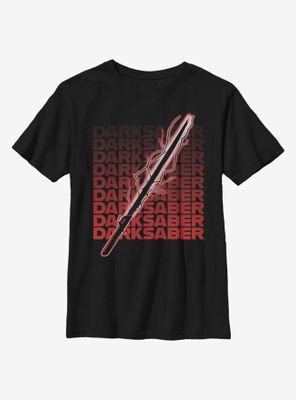 Star Wars The Mandalorian Darksaber Text Youth T-Shirt