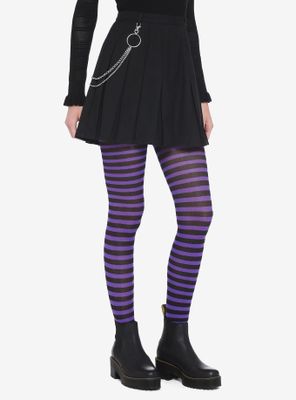 Black O-Ring Chain Pleated Skirt