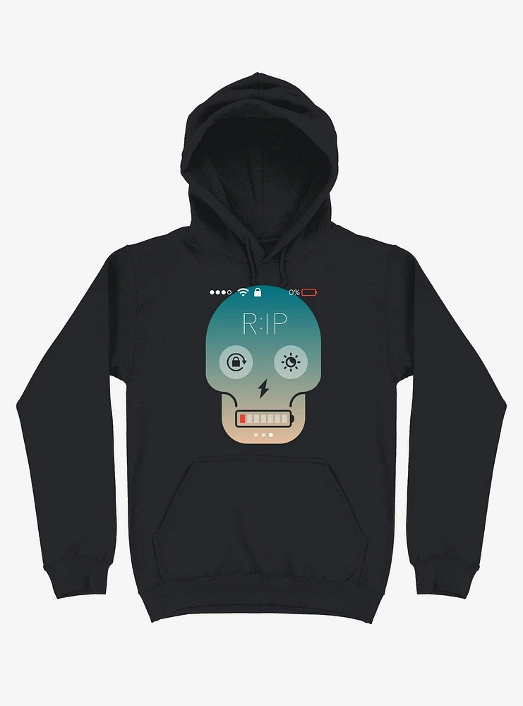 Sorry, My Phone Died RIP Skull Hoodie
