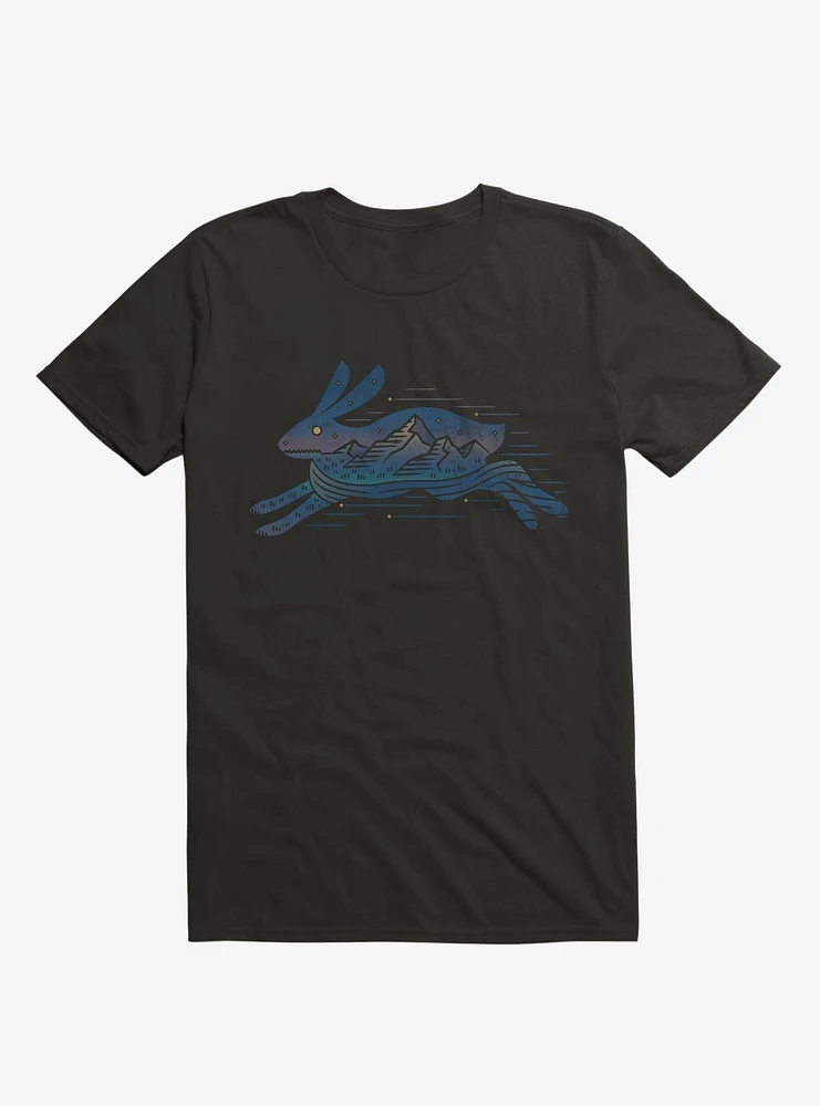 Running Wild Rabbit Outline T-Shirt