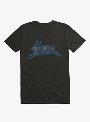 Running Wild Rabbit Outline T-Shirt