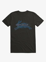 Running Wild Rabbit Outline T-Shirt