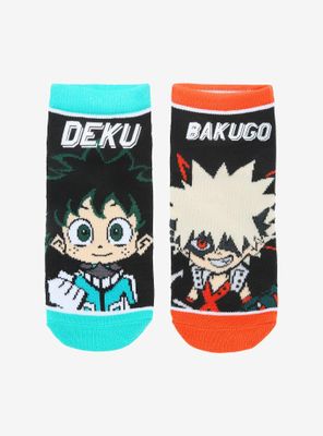 My Hero Academia Chibi Deku & Bakugo Bestie No-Show Socks