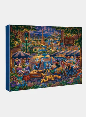 Disney Mickey And Friends Painting In Paris 11 X 14 Inches Gallery Wrap Canvas