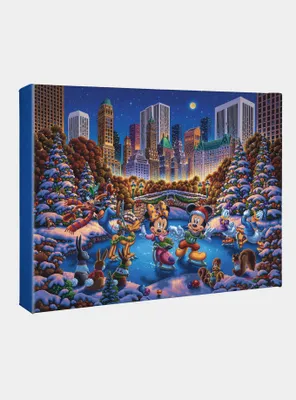Disney Mickey And Friends Skating In Central Park 11 X 14 Inches Gallery Wrap Canvas