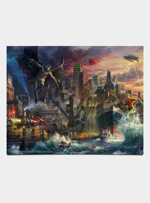 DC Comics Justice League Showdown At Gotham City Pier Art Print