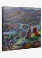 Disney Lady And The Tramp Falling In Love 14" x 14" Gallery Wrapped Canvas