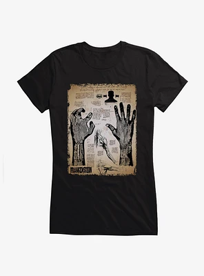 Universal Monsters Frankenstein Creation Diagram Girls T-Shirt