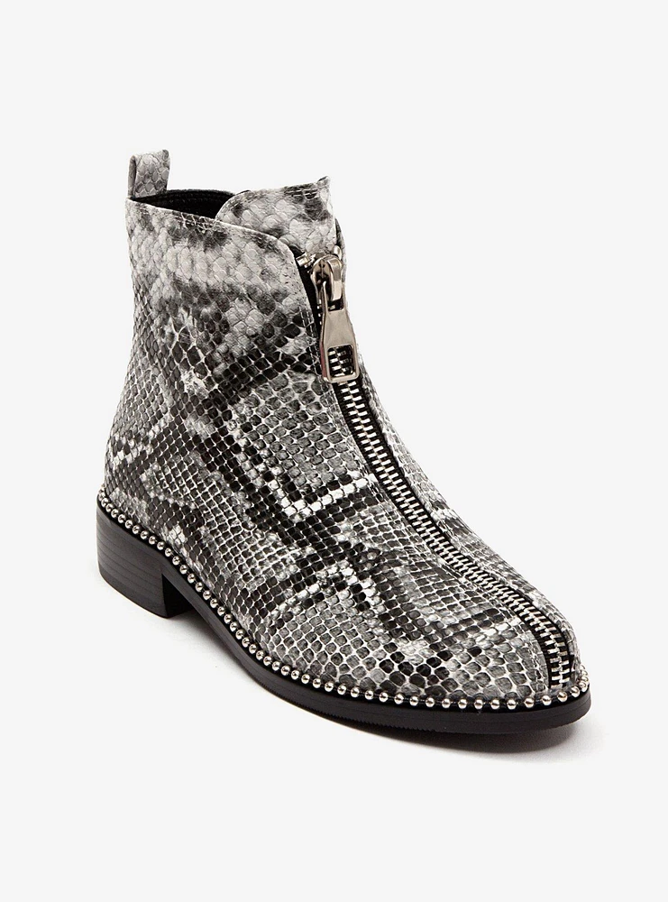 Zippy Snake Stud Bootie