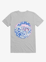 Blue Spotted Cat Bath Ice Grey T-Shirt