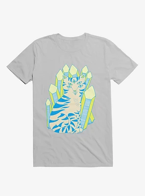 Crystal Striped Cat Ice Grey T-Shirt