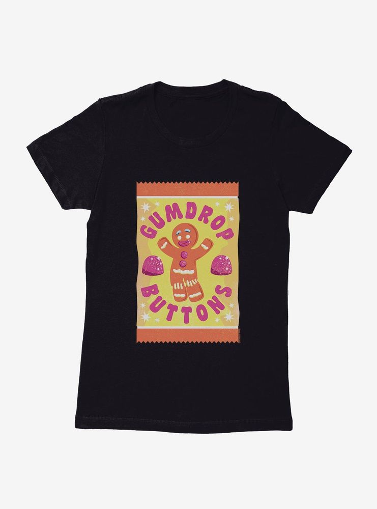 Shrek Gingy Gumdrop Buttons Womens T-Shirt