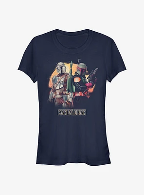 Star Wars The Mandalorian Mando And Boba Fett Duo Girls T-Shirt