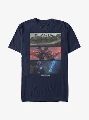 Star Wars The Mandalorian Battle Scene T-Shirt