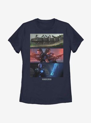 Star Wars The Mandalorian Season 2 Battle Scenes Womens T-Shirt