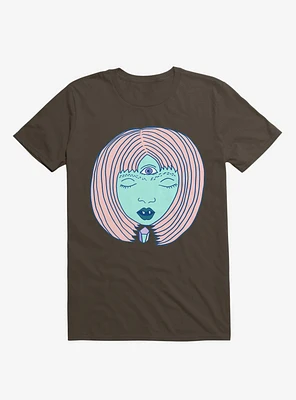 3 Eyed Girl Crystal Brown T-Shirt