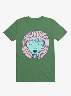 3 Eyed Girl Crystal Kelly Green T-Shirt