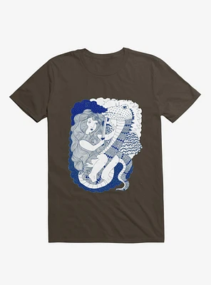 Dragon Slayer Girl Brown T-Shirt