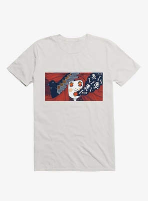 Future Thoughts Flame And Skull Smoke White T-Shirt