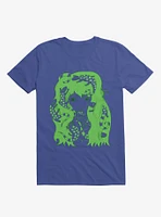 Lizard Eating Girl Lizzie Royal Blue T-Shirt