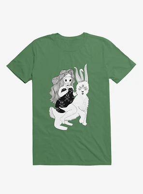 Grimm Reaper Skull Bunny Kelly Green T-Shirt