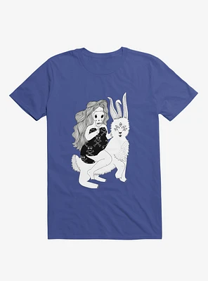 Grimm Reaper Skull Bunny Royal Blue T-Shirt