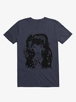 Lizard Eating Girl Lizzie Navy Blue T-Shirt