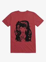 Lizard Eating Girl Lizzie Red T-Shirt