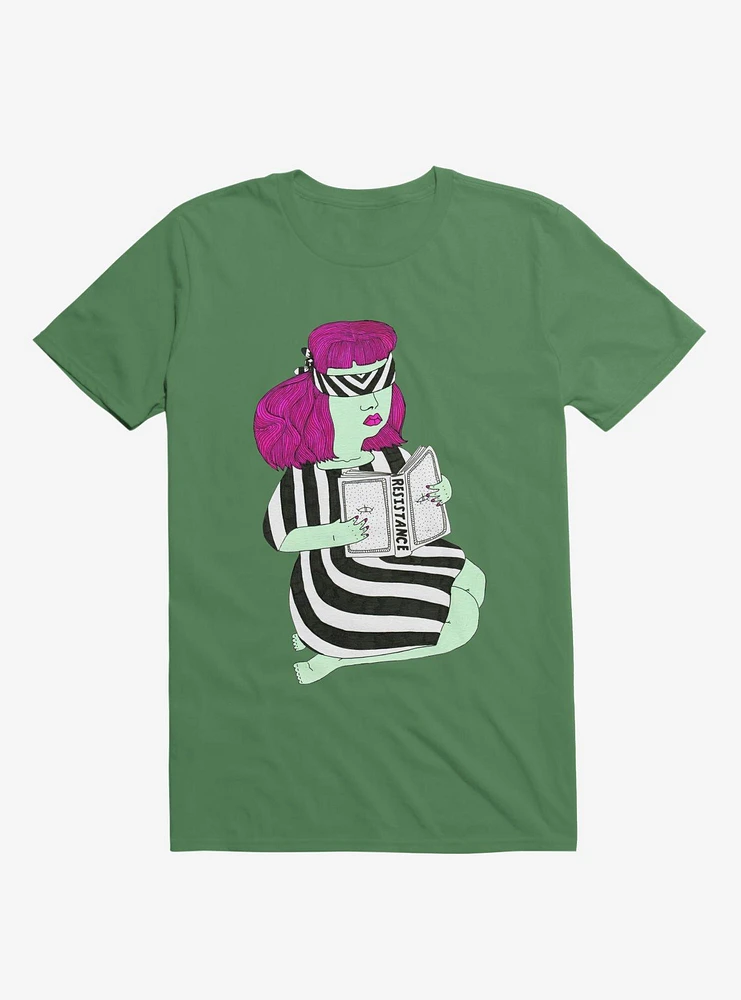 Not This Resistance Striped Blindfold Kelly Green T-Shirt