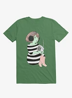 Not This Broadcast Radio Striped Dress Kelly Green T-Shirt