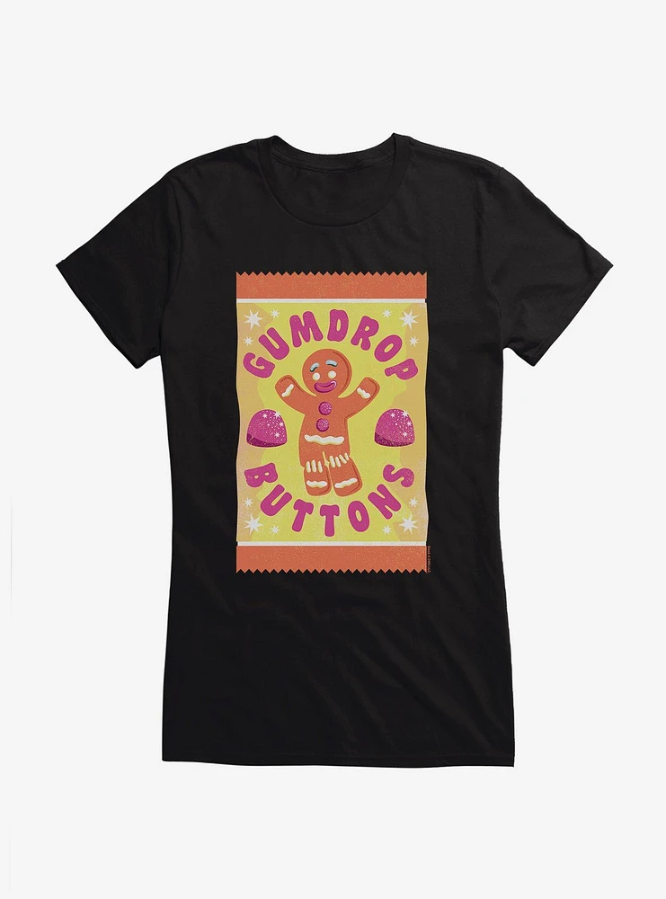 Shrek Gingy Gumdrop Buttons Girls T-Shirt